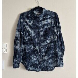 Anthropologie Pilcro Womend Medium Button Up Collared Shirt Tie Dye‎ Cotton